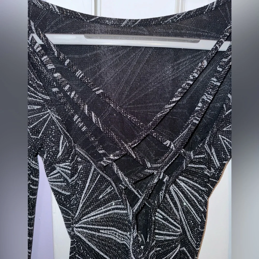 Windsor Black and Silver Sparkly Party Dress Small - Picture 3 of 6